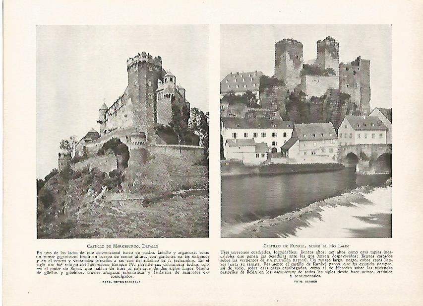 LAMINA 9548: Castillo de Marksburgo y Castillo de Runkel