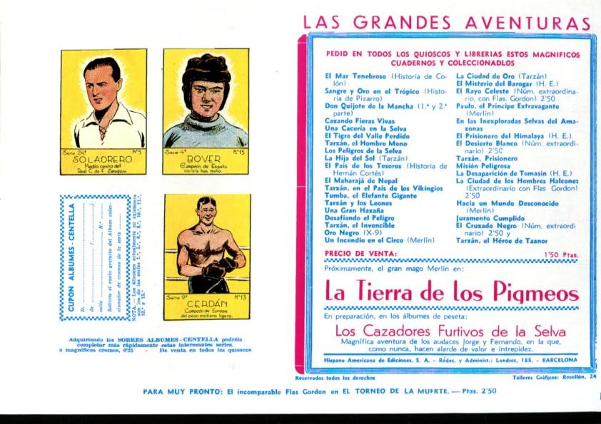 Facsimil: El Hombre Enmascarado (The Phantom) numero 15: La intriga de la señora Palmer (trasera cromos deportes)