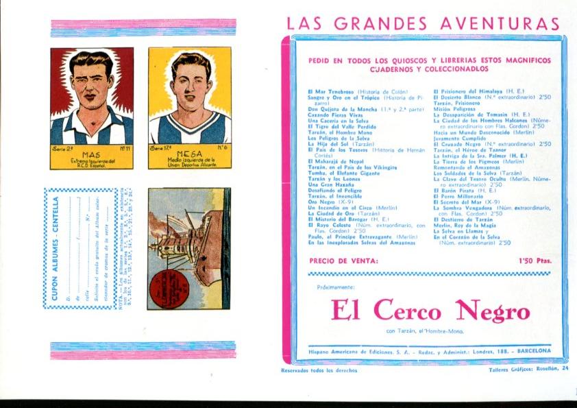 Facsimil: El Hombre Enmascarado (The Phantom) numero 17: cogido en la trampa (trasera cromos deportes)