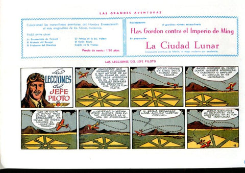 Facsimil: El Hombre Enmascarado (The Phantom) numero 18: Los pescadores de Perlas (trasera lecciones del jefe piloto)