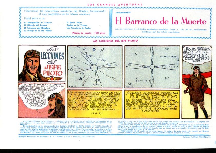 Facsimil: El Hombre Enmascarado (The Phantom) numero 19: La ley del desierto (trasera lecciones del jefe piloto)