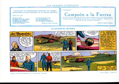 Facsimil: El Hombre Enmascarado (The Phantom) numero 22: El misterio de la joven desmemoriada (trasera lecciones del jefe piloto)