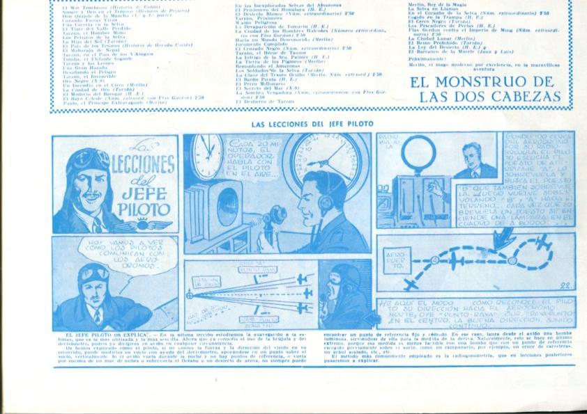 Facsimil: Jorge y Fernando: Los halcones (trasera Las lecciones del jefe piloto)