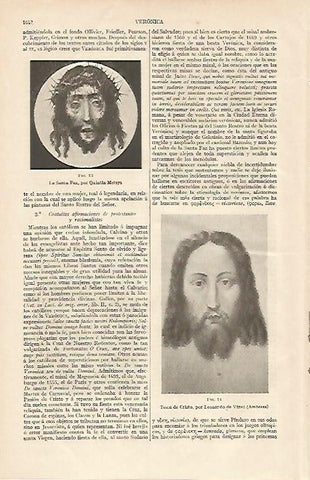 LAMINA ESPASA 6103: La Santa Faz por Metsys y Leonardo da Vinci