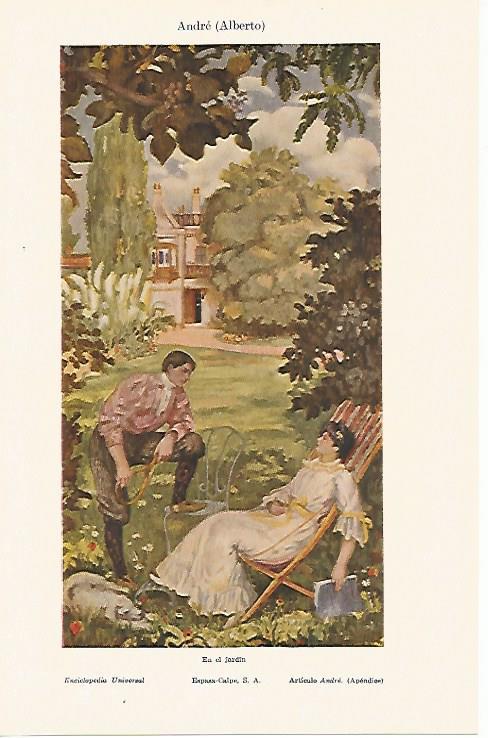 LAMINA ESPASA 10867: En el jardin por Albert Andre