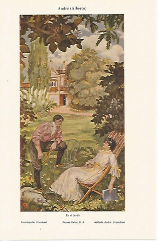LAMINA ESPASA 10867: En el jardin por Albert Andre
