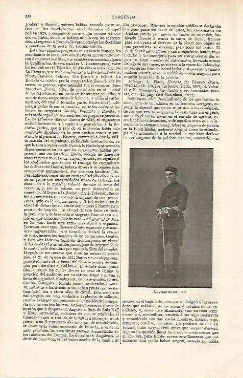 LAMINA ESPASA 12374: Sargento de artilleria