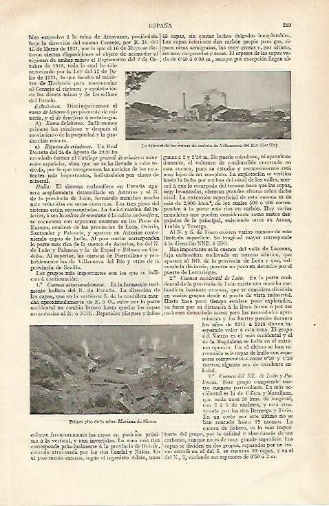 LAMINA ESPASA 15584: Minas de Villanueva del Rio Sevilla