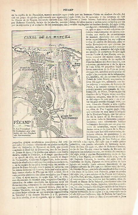 LAMINA ESPASA 16065: Mapa de Fecamp Francia