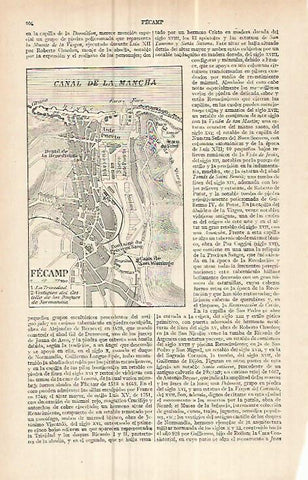 LAMINA ESPASA 16065: Mapa de Fecamp Francia