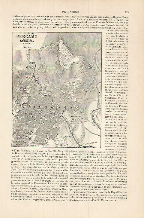 LAMINA ESPASA 18002: Plano de la situacion de Pergamo