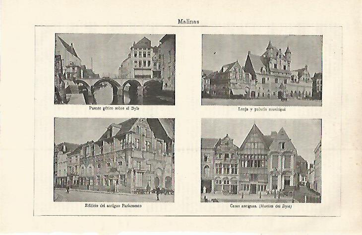 LAMINA ESPASA 18573: Vistas de Malinas Belgica