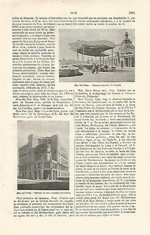 LAMINA ESPASA 18724: La Rambla y edificio de Mar del Plata