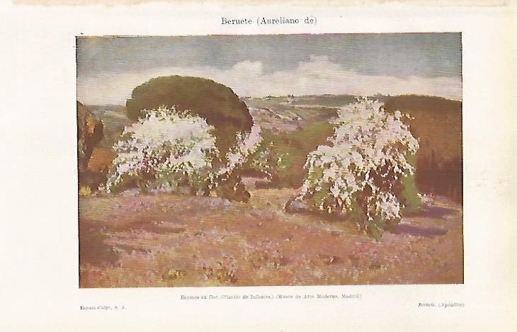 LAMINA ESPASA 24323: Espinos en flor por A. de Beruete