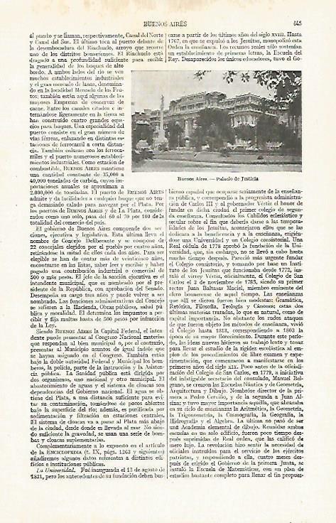 LAMINA ESPASA 24377: Palacio de Justicia en Buenos Aires