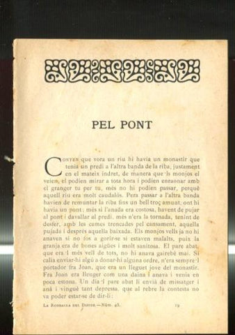 La rondalla del dijous numero 45: Pel Pont (Jacinto Verdaguer)