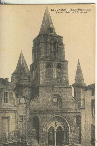 Postal B/N 0203 :  St Junien-Eglise Paroissiale