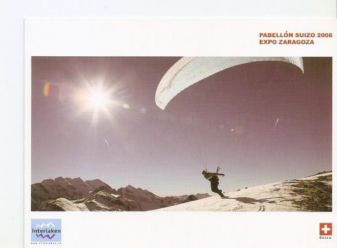 Postal 023771 : Hombre en parapente. Pabellon suizo 2008 Expo Zaragoza