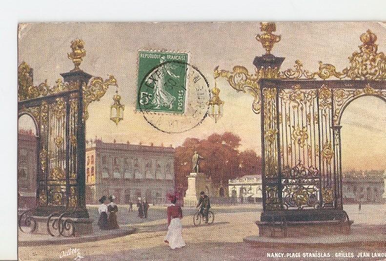 Postal 026812 : Pintura. Nancy place Stanislas Grilles Jean Lamour