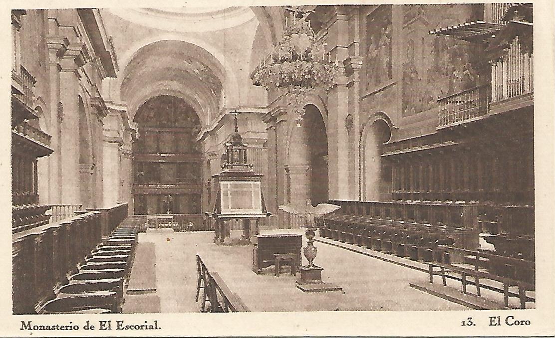 Postal 50457: EL ESCORIAL - El Coro del Monasterio
