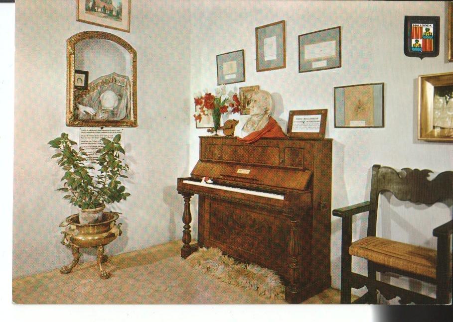 Postal-Postcard 17555: MALLORCA Valldemosa - Celda y Piano de Chopin