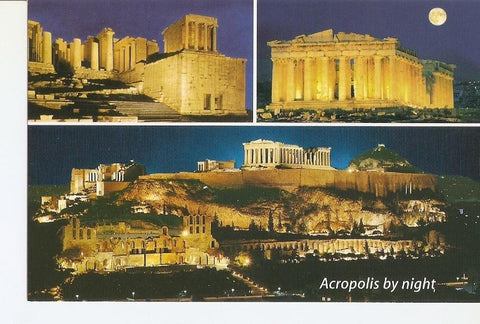 Postal 027825 : Athens, Acropolis by night
