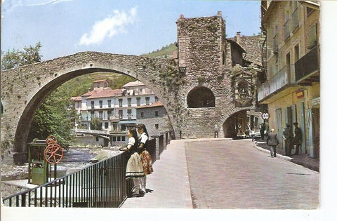 Postal 037088 : Camprodon (Gerona). Puente Romano y calle San Roque
