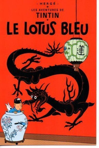 Postal Les aventures de TinTin: Le Lotus Bleu ( el loto azul )15x10cm (ref. #30073) 