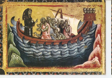 Postal 044483 : Firenze. Basilica di S. Croce (Cappella Bardi) St. Francesco (detail) Rescues from the hunger the sailor