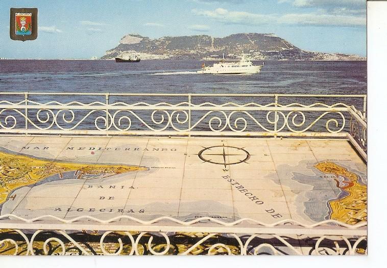 Postal 050475 : Algeciras (Cadiz). Vista del Peñon desde la Balustrada del rompeolas