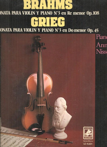 Lp: Brahms - Grieg: sonata para violin y piano