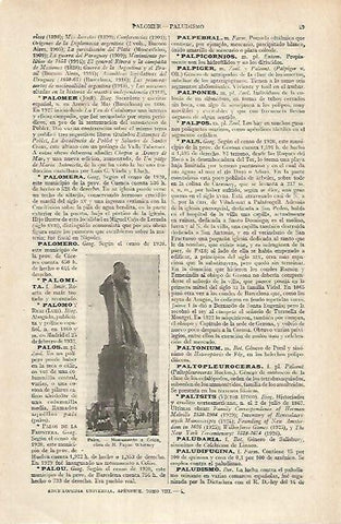 LAMINA ESPASA 26087: Monumento a Colon en Palos