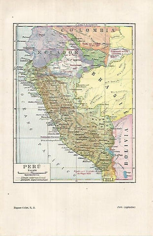 LAMINA ESPASA 26109: Mapa de Peru