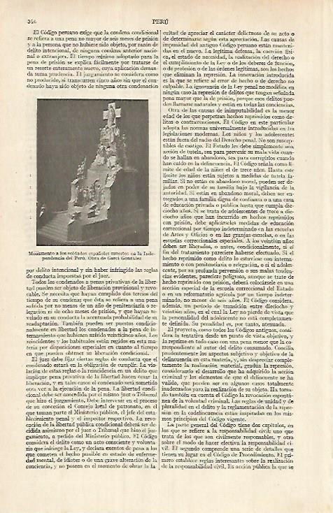 LAMINA ESPASA 26110: Monumento a los soldados españoles muertos en la Independencia de Peru