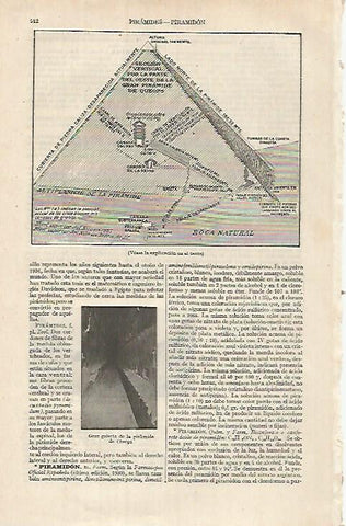 LAMINA ESPASA 26121: Seccion de la piramide de Keops