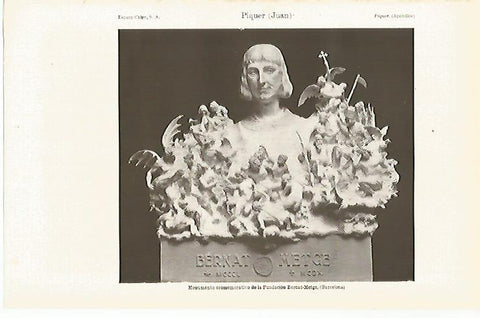 LAMINA ESPASA 26122: Monumento de la Fundacion Bernat Metge por Juan Piquer