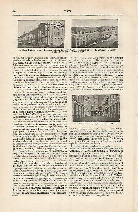LAMINA ESPASA 26125: Ministerio de Hacienda en La Plata