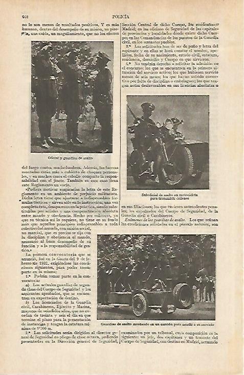 LAMINA ESPASA 26130: Guardias de asalto de la policia