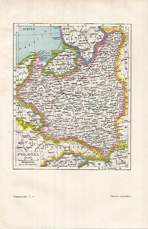 LAMINA ESPASA 26131: Mapa de Polonia