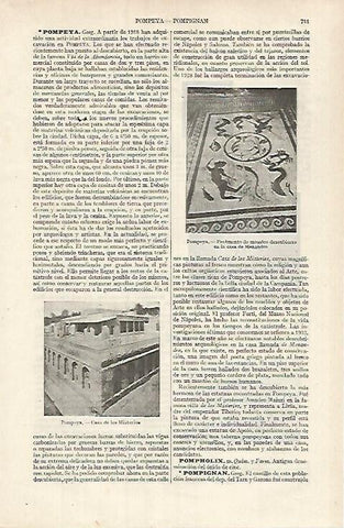 LAMINA ESPASA 26136: Casa de los Misterios y mosaico en Pompeya