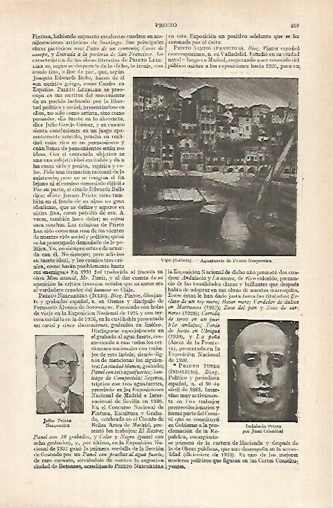 LAMINA ESPASA 26148: Vigo aguafuerte de Prieto Nespereira