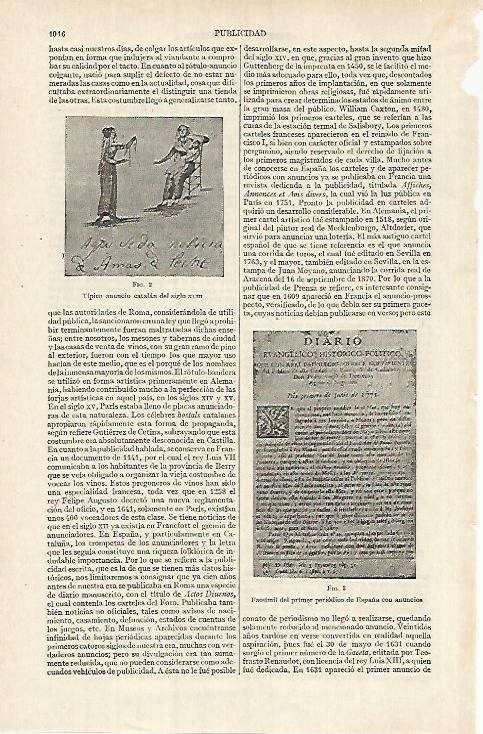 LAMINA ESPASA 26158: Anuncio catalan del siglo XVIII