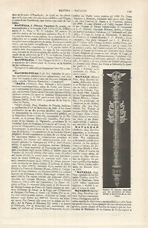 LAMINA ESPASA 26173: Baston de mando regalado a Mussolini