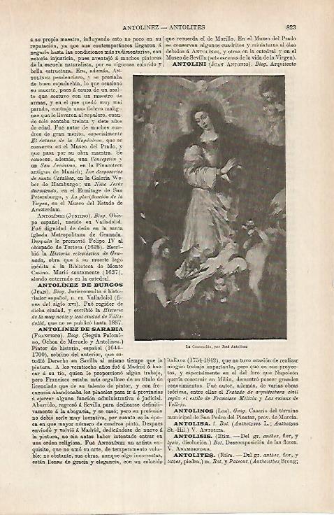 LAMINA ESPASA 26175: La Concepcion por Jose Antolinez