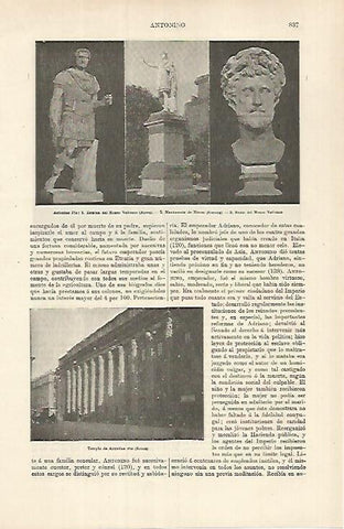 LAMINA ESPASA 26179: Esculturas de Antonino Pio