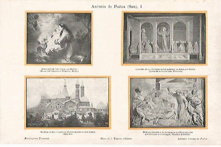 LAMINA ESPASA 26184: Representaciones de San Antonio de Padua