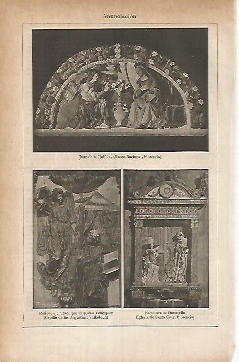LAMINA ESPASA 26186: Anunciacion por Juan della Robbia Donatello y Cristobal Velazquez