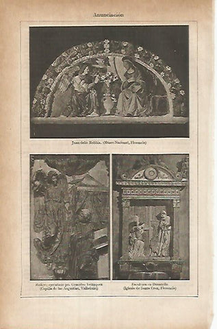LAMINA ESPASA 26186: Anunciacion por Juan della Robbia Donatello y Cristobal Velazquez