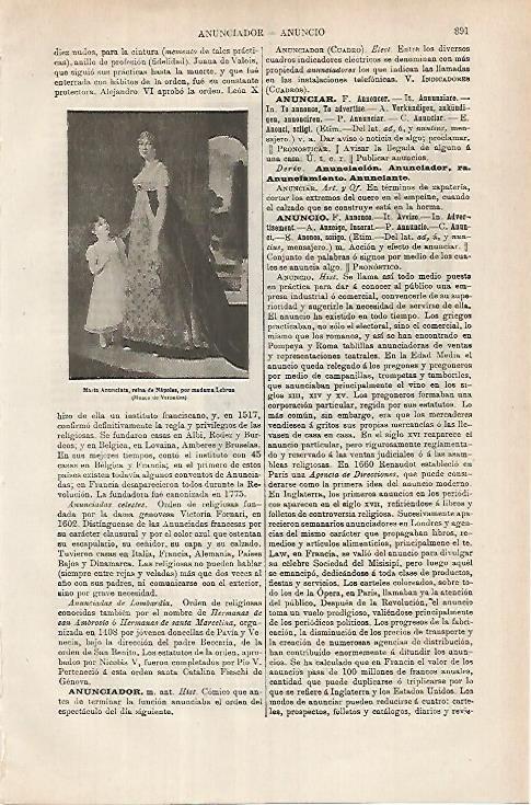 LAMINA ESPASA 26194: Maria Anunciata reina de Napoles  por Madame Lebrau