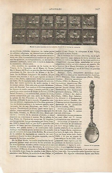 LAMINA ESPASA 26226: Frontal con los Apostoles de la Catedral de Aquisgran